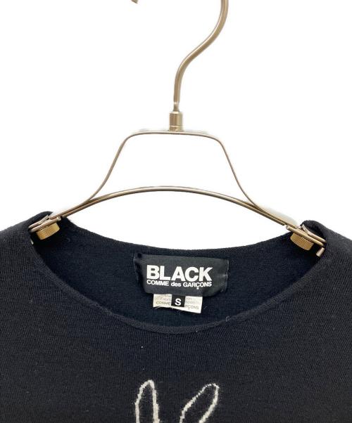 BLACK COMME des GARCONS（ブラックコムデギャルソン）BLACK COMME des GARCONS (ブラックコムデギャルソン) ウサギ柄ニットプルオーバー ブラック サイズ:Sの古着・服飾アイテム
