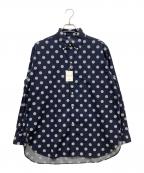 BEAMS PLUSビームスプラス）の古着「Button Down Over Print Classic Fit」｜ネイビー×ホワイト