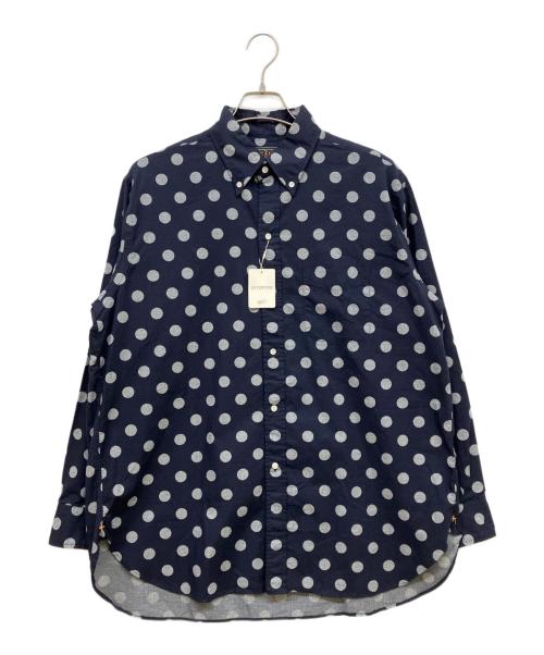 BEAMS PLUS（ビームスプラス）BEAMS PLUS (ビームスプラス) Button Down Over Print Classic Fit ネイビー×ホワイト サイズ:L 未使用品の古着・服飾アイテム