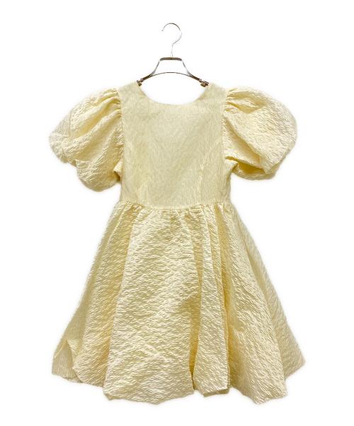 Treat Urself（トリートユアセルフ）Treat Urself (トリートユアセルフ) バルーンフラワー ジャカード ワンピース イエロー サイズ:Fの古着・服飾アイテム