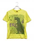 stussyステューシー）の古着「恐竜 プリントTシャツ」｜イエロー