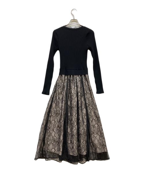 Apuweiser-riche（アプワイザーリッシェ）Apuweiser-riche (アプワイザーリッシェ) レーストリムドッキングワンピース ブラック サイズ:S 未使用品の古着・服飾アイテム