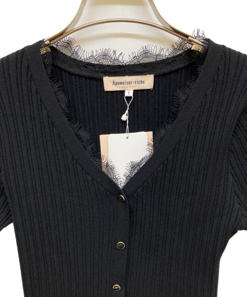 Apuweiser-riche（アプワイザーリッシェ）Apuweiser-riche (アプワイザーリッシェ) レーストリムドッキングワンピース ブラック サイズ:S 未使用品の古着・服飾アイテム