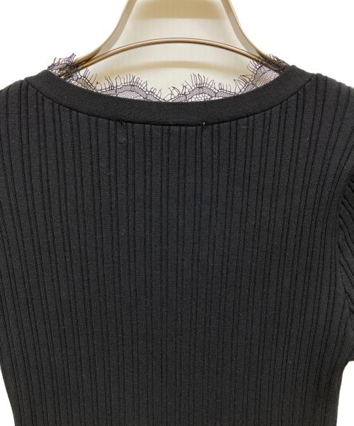 Apuweiser-riche（アプワイザーリッシェ）Apuweiser-riche (アプワイザーリッシェ) レーストリムドッキングワンピース ブラック サイズ:S 未使用品の古着・服飾アイテム