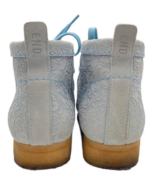 CLARKS ORIGINALS（クラークス オリジナルズ）CLARKS ORIGINALS (クラークス オリジナルズ) end. (エンド) Oxford Flowers Wallabee Boot スカイブルー サイズ:US7 1/2の古着・服飾アイテム