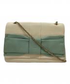 Chloeクロエ）の古着「June Bow Small Shoulder Bag」｜ホワイト×グリーン