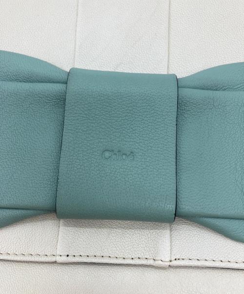 Chloe（クロエ）Chloe (クロエ) June Bow Small Shoulder Bag ホワイト×グリーンの古着・服飾アイテム