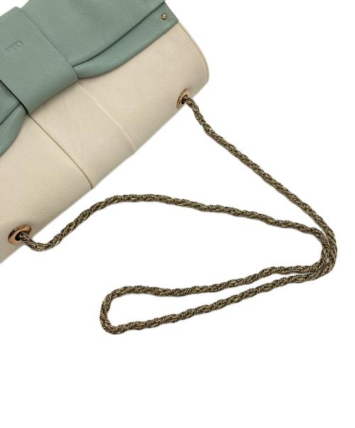 Chloe（クロエ）Chloe (クロエ) June Bow Small Shoulder Bag ホワイト×グリーンの古着・服飾アイテム