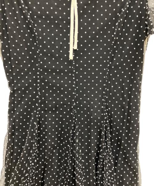 Tnewties（トゥエンティーズ）Tnewties (トゥエンティーズ) ドットチュールフレアドレス ブラック×ホワイト サイズ:Lの古着・服飾アイテム