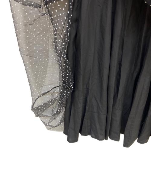 Tnewties（トゥエンティーズ）Tnewties (トゥエンティーズ) ドットチュールフレアドレス ブラック×ホワイト サイズ:Lの古着・服飾アイテム