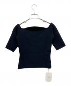 cygneシーニュ）の古着「半袖ニットオフショルトップス」｜ブラック