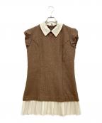 THE TOEザ・トゥー）の古着「Leopold Tweed Dress」｜ブラウン×ホワイト