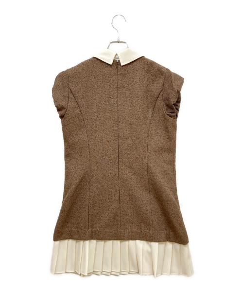 THE TOE（ザ・トゥー）THE TOE (ザ・トゥー) Leopold Tweed Dress ブラウン×ホワイト サイズ:M 未使用品の古着・服飾アイテム