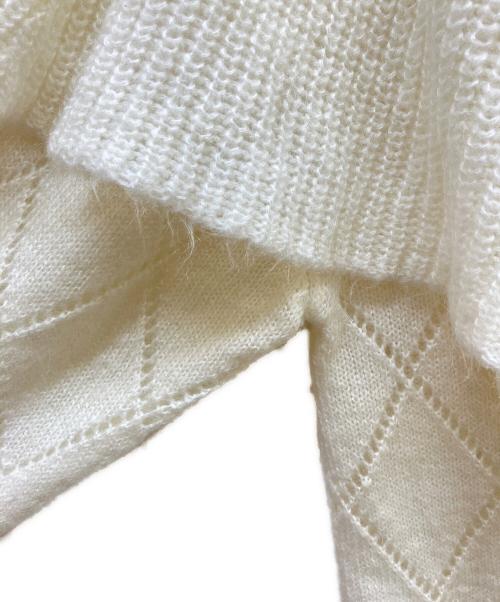 cygne（シーニュ）cygne (シーニュ) フリルカラー プルオーバー ニット ホワイト サイズ:SIZE Freeの古着・服飾アイテム