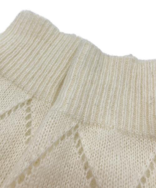 cygne（シーニュ）cygne (シーニュ) フリルカラー プルオーバー ニット ホワイト サイズ:SIZE Freeの古着・服飾アイテム
