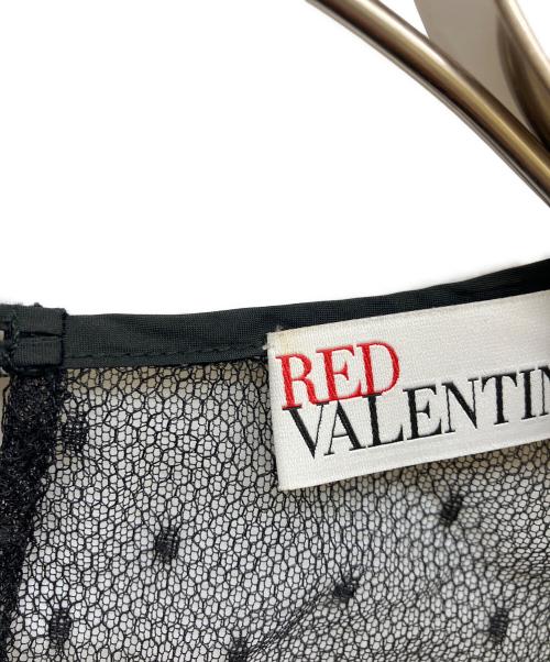 RED VALENTINO（レッドヴァレンティノ）RED VALENTINO (レッドヴァレンティノ) ノースリーブギャザーワンピース ブラック サイズ:40の古着・服飾アイテム