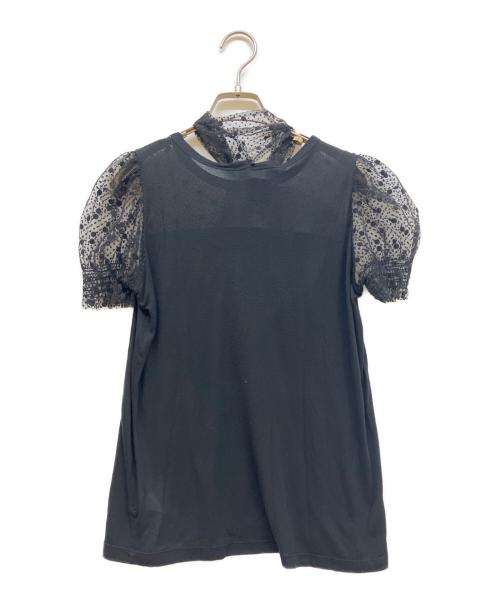 RED VALENTINO（レッドヴァレンティノ）RED VALENTINO (レッドヴァレンティノ) チュール切替カットソー ブラック サイズ:SIZE Sの古着・服飾アイテム
