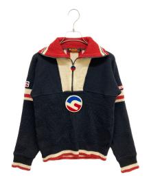 Hysteric Glamour（ヒステリックグラマー）の古着「ハーフジップニット」｜ブラック×アイボリー