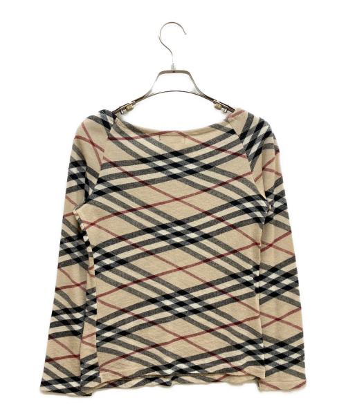 BURBERRY BLUE LABEL（バーバリー ブルー レーベル）BURBERRY BLUE LABEL (バーバリー ブルー レーベル) ノバチェックニット ベージュ サイズ:Mの古着・服飾アイテム