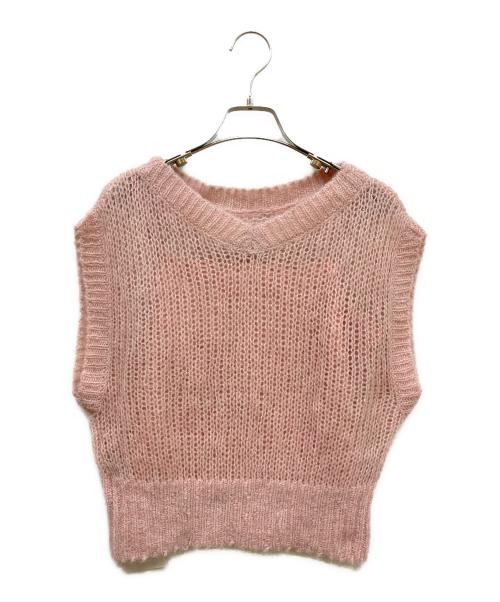 CELFORD（セルフォード）CELFORD (セルフォード) アルパカ混シアーニットプル ピンク サイズ:Fの古着・服飾アイテム