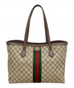 GUCCIグッチ）の古着「ラージトートバッグ」｜ベージュ×エボニー