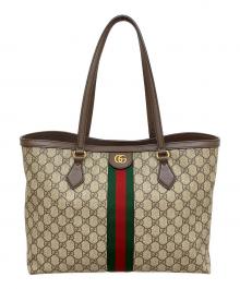 GUCCI（グッチ）の古着「ラージトートバッグ」｜ベージュ×エボニー