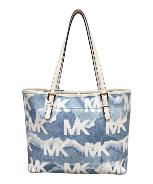 MICHAEL KORS（マイケル・コース）MICHAEL KORS (マイケル・コース) ジェットセット トラベル トートバック ホワイト×ブルーの古着・服飾アイテム