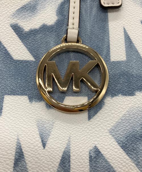 MICHAEL KORS（マイケル・コース）MICHAEL KORS (マイケル・コース) ジェットセット トラベル トートバック ホワイト×ブルーの古着・服飾アイテム