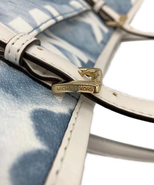 MICHAEL KORS（マイケル・コース）MICHAEL KORS (マイケル・コース) ジェットセット トラベル トートバック ホワイト×ブルーの古着・服飾アイテム