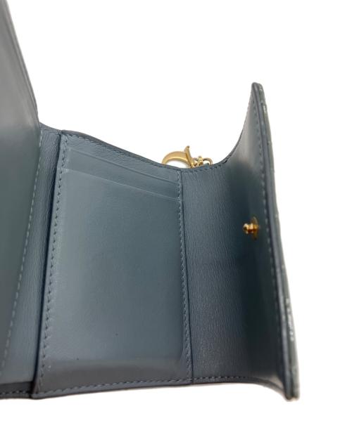 Christian Dior（クリスチャン ディオール）Christian Dior (クリスチャン ディオール) レディディオールロータスウォレット ブルーの古着・服飾アイテム