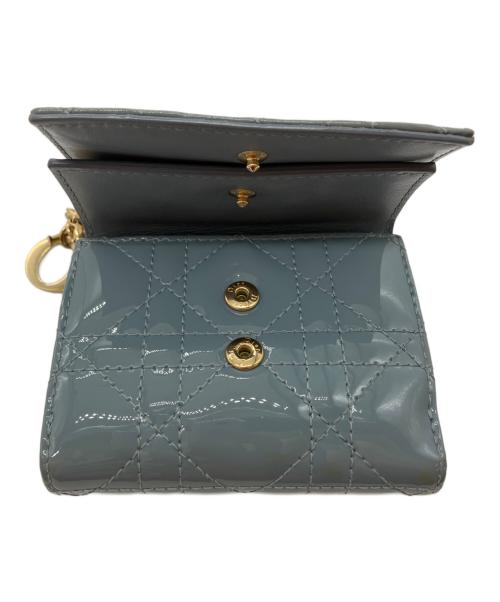 Christian Dior（クリスチャン ディオール）Christian Dior (クリスチャン ディオール) レディディオールロータスウォレット ブルーの古着・服飾アイテム