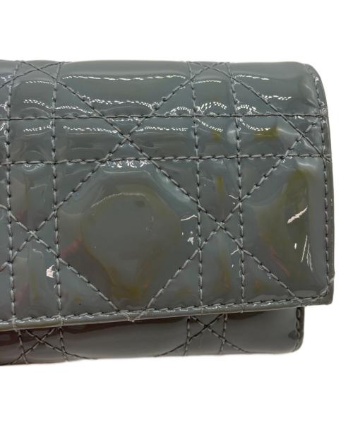Christian Dior（クリスチャン ディオール）Christian Dior (クリスチャン ディオール) レディディオールロータスウォレット ブルーの古着・服飾アイテム