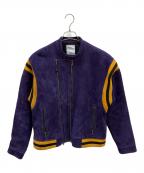 SHAREEFシャリーフ）の古着「SHEEP LEATHER DOUBLE-ZIP BLOUSON」｜パープル×イエロー