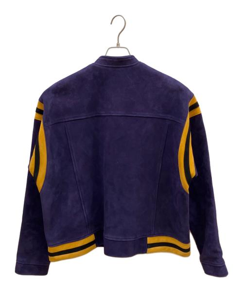 SHAREEF（シャリーフ）SHAREEF (シャリーフ) SHEEP LEATHER DOUBLE-ZIP BLOUSON パープル×イエロー サイズ:2の古着・服飾アイテム