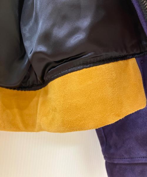 SHAREEF（シャリーフ）SHAREEF (シャリーフ) SHEEP LEATHER DOUBLE-ZIP BLOUSON パープル×イエロー サイズ:2の古着・服飾アイテム