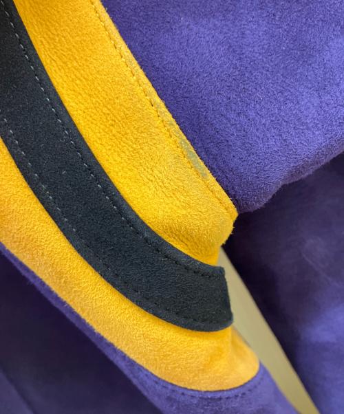 SHAREEF（シャリーフ）SHAREEF (シャリーフ) SHEEP LEATHER DOUBLE-ZIP BLOUSON パープル×イエロー サイズ:2の古着・服飾アイテム