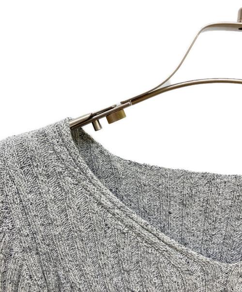 AURALEE（オーラリー）AURALEE (オーラリー) SILK COTTON MELANGE RIB KNIT V-NECK P/O グレー サイズ:Sの古着・服飾アイテム