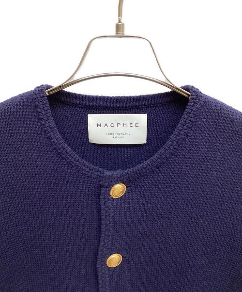 MACPHEE（マカフィー）MACPHEE (マカフィー) ハーフミラノリブ クロップドカーディガン ネイビー サイズ:Sの古着・服飾アイテム