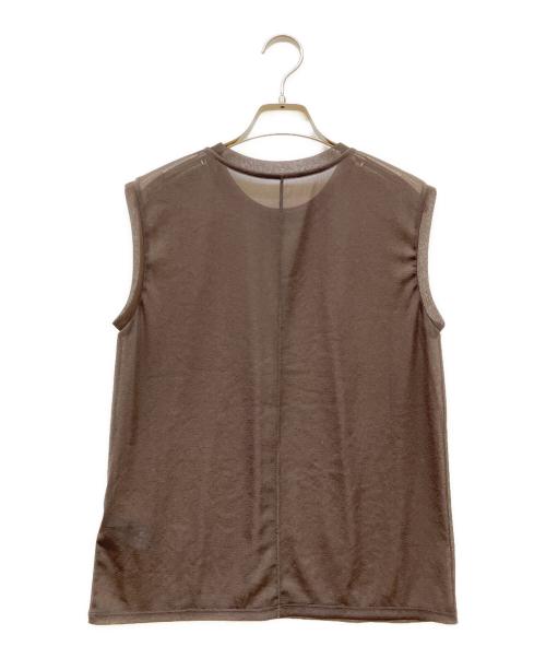Noble（ノーブル）Noble (ノーブル) シアースキニーノースリーブトップス ブラウン サイズ:SIZE Freeの古着・服飾アイテム