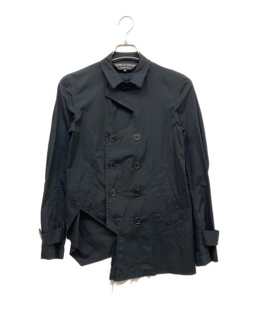 COMME des GARCONS HOMME PLUS（コムデギャルソンオムプリュス）COMME des GARCONS HOMME PLUS (コムデギャルソンオムプリュス) 変形ショートトレンチコート ブラック サイズ:XSの古着・服飾アイテム