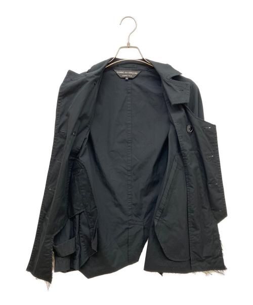 COMME des GARCONS HOMME PLUS（コムデギャルソンオムプリュス）COMME des GARCONS HOMME PLUS (コムデギャルソンオムプリュス) 変形ショートトレンチコート ブラック サイズ:XSの古着・服飾アイテム