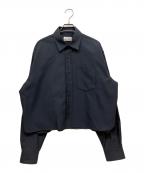 Acne studiosアクネ ストゥディオズ）の古着「コットンブレイドツイルシャツ」｜チャコールグレー
