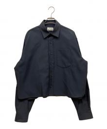 Acne studios（アクネ ストゥディオズ）の古着「コットンブレイドツイルシャツ」｜チャコールグレー