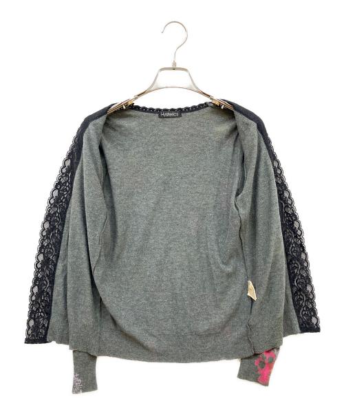 hysterics（ヒステリックス）hysterics (ヒステリックス) ドクロ柄レースカーディガン グレー サイズ:FREEの古着・服飾アイテム