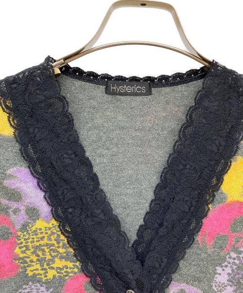 hysterics（ヒステリックス）hysterics (ヒステリックス) ドクロ柄レースカーディガン グレー サイズ:FREEの古着・服飾アイテム