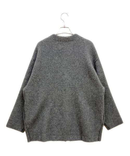 23区（ニジュウサンク）23区 (ニジュウサンク) ラクーンブレンドダブルフェイス ニットカーディガン グレー サイズ:44の古着・服飾アイテム