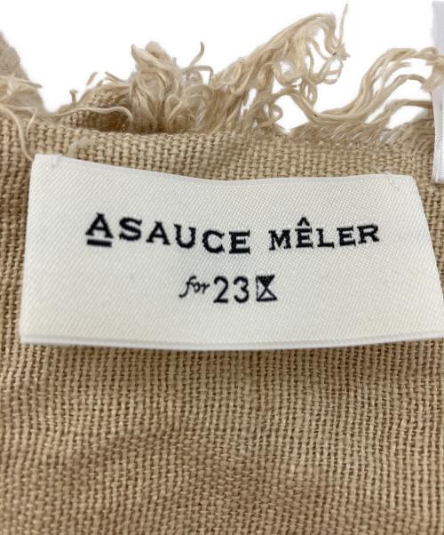 ASAUCE MELER（アソースメレ）ASAUCE MELER (アソースメレ) 大判リネンストール ベージュの古着・服飾アイテム