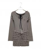 amerge.アメルジュ）の古着「foodie frill ribbon onepiece」｜グレー
