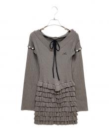 amerge.（アメルジュ）の古着「foodie frill ribbon onepiece」｜グレー