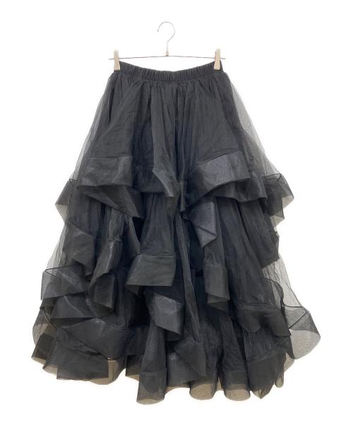 ANDREA & Co.（アンドレア アンド コー）ANDREA & Co. (アンドレア アンド コー) ボリュームフリルチュールスカート ブラック サイズ:Fの古着・服飾アイテム